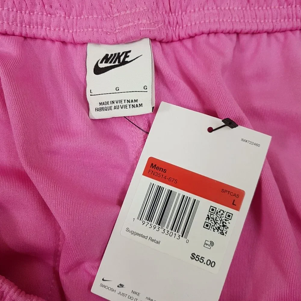 NIKE Flow Sportswear Mesh Basketball Shorts Mens‎ Size LARGE Pink